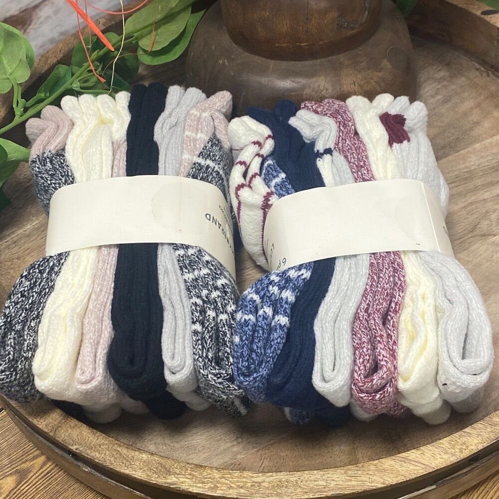 12 Pair Lucky Brand Super Soft Boot Sock for Women's Shoe 5-10 Blue Gray Black - Picture 4 of 10